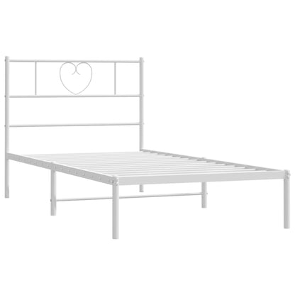 Giroletto senza Materaso con Testiera Metallo Bianco 75x190 cm | homemem39