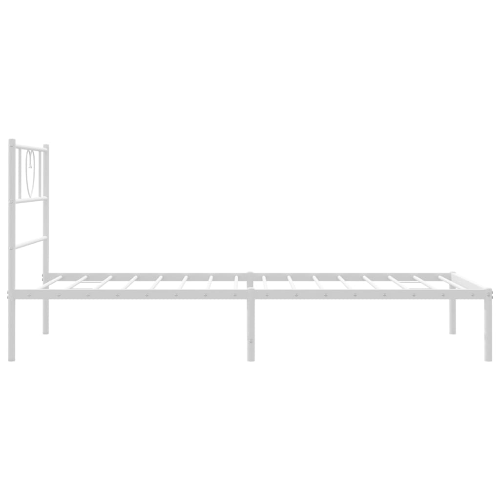 Giroletto senza Materaso con Testiera Metallo Bianco 75x190 cm | homemem39