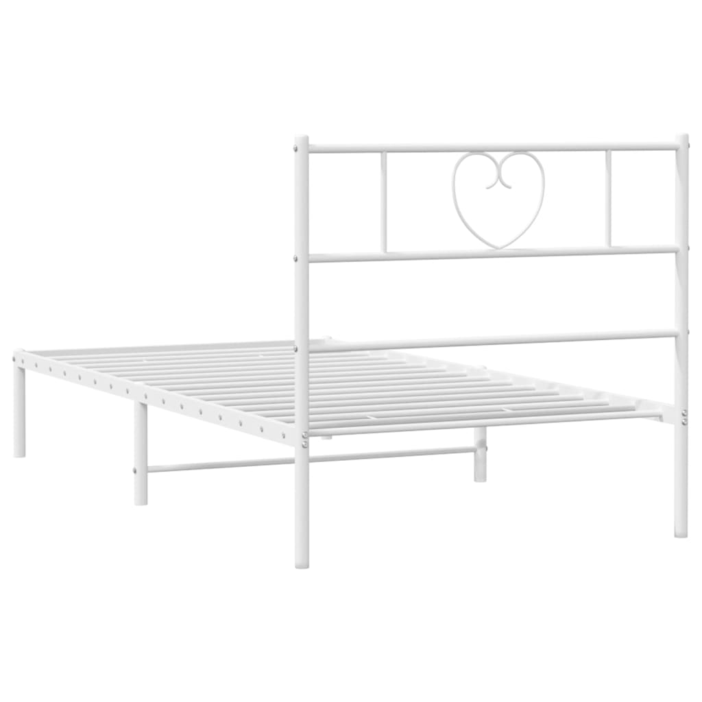 Giroletto senza Materaso con Testiera Metallo Bianco 75x190 cm | homemem39