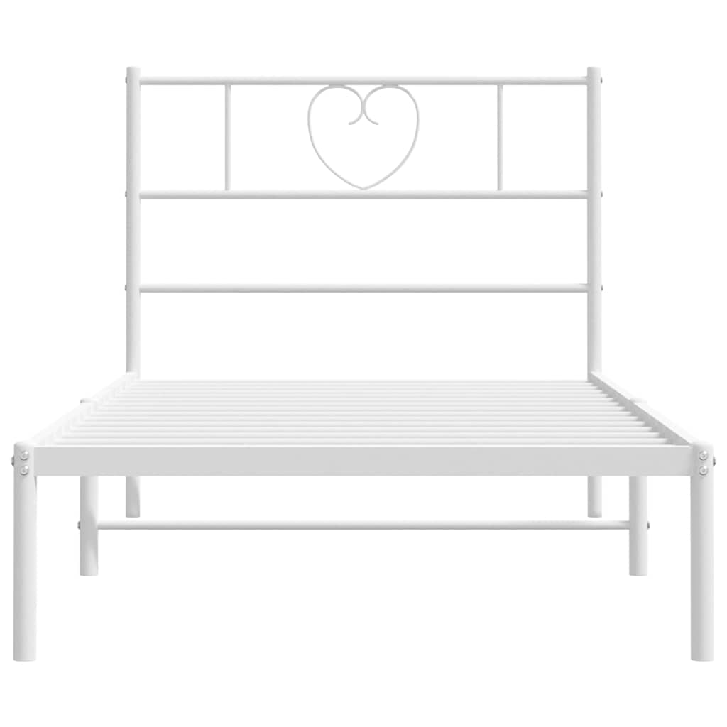 Giroletto con Testiera Metallo Bianco 100x200 cm