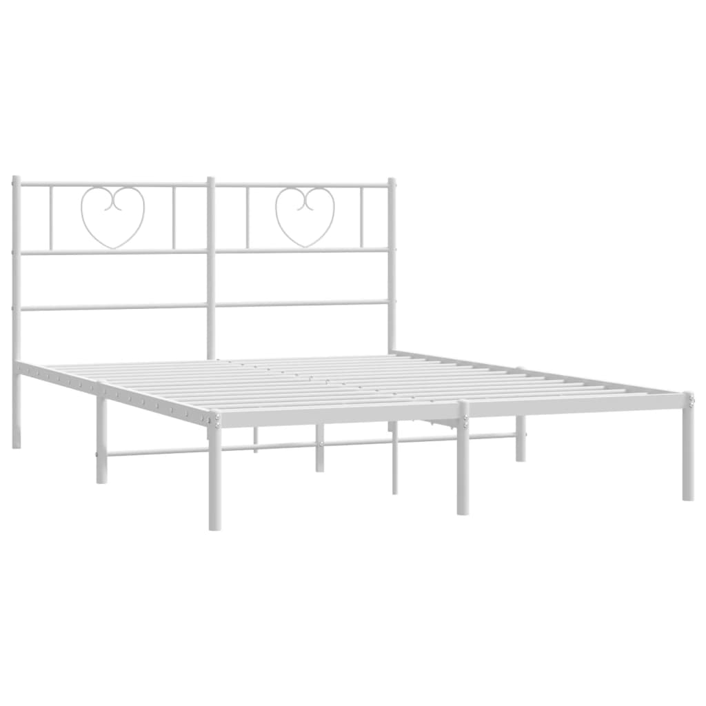 Giroletto con Testiera in Metallo Bianco 120x200 cm