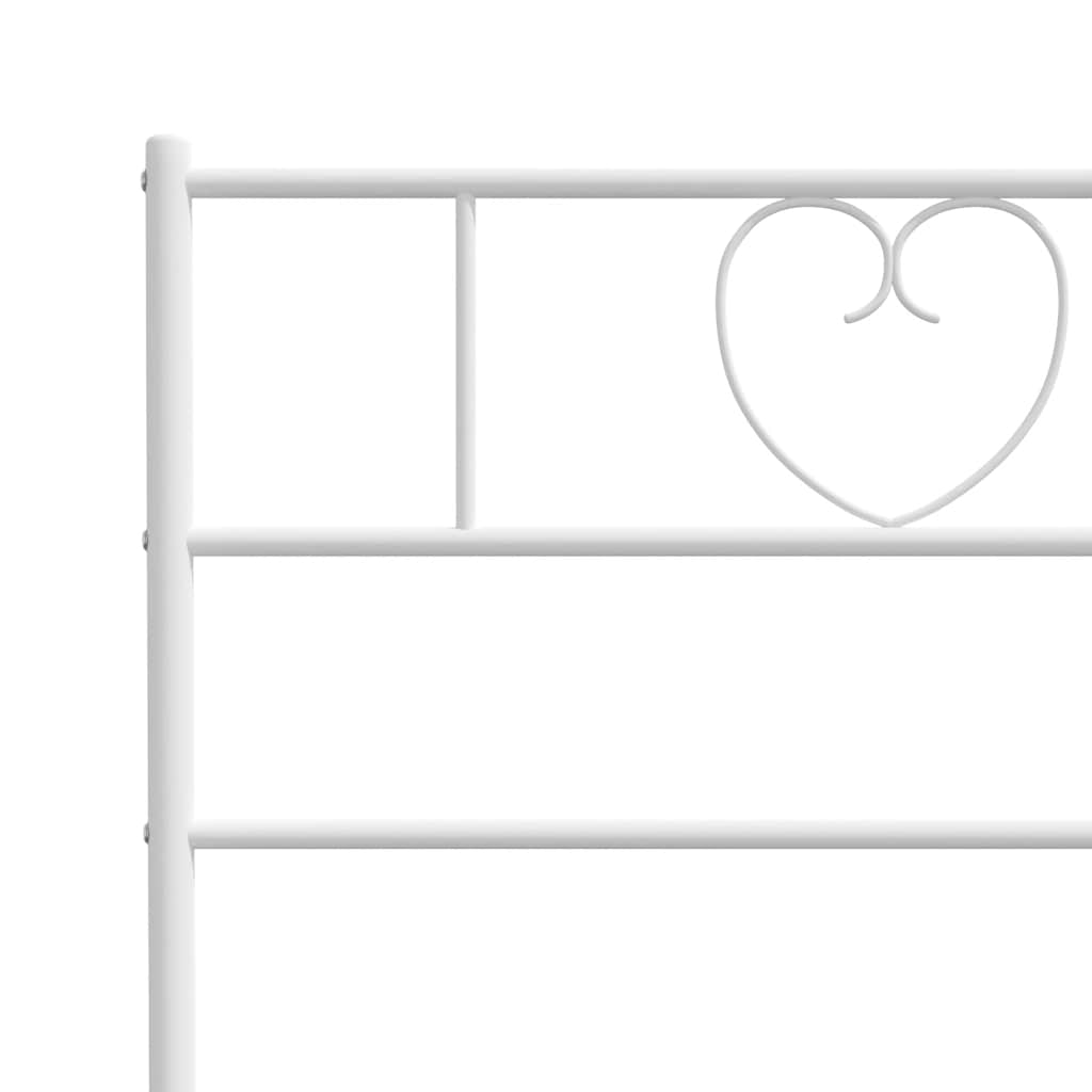 Giroletto con Testiera Metallo Bianco 135x190 cm | homemem39