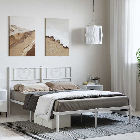 Giroletto con Testiera Metallo Bianco 150x200 cm | homemem39
