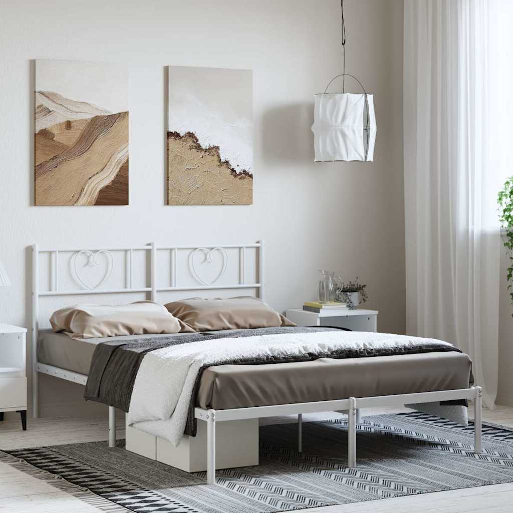 Giroletto con Testiera Metallo Bianco 150x200 cm