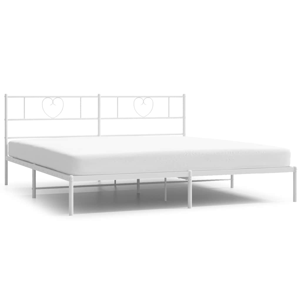 Giroletto con Testiera Metallo Bianco 180x200 cm | homemem39