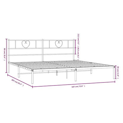 Giroletto con Testiera Metallo Bianco 180x200 cm | homemem39