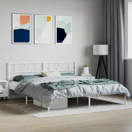 Giroletto con Testiera Metallo Bianco 180x200 cm | homemem39