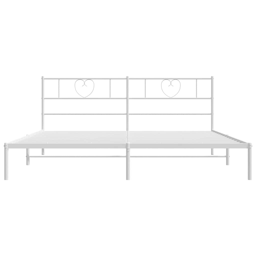 Giroletto con Testiera Metallo Bianco 183x213 cm