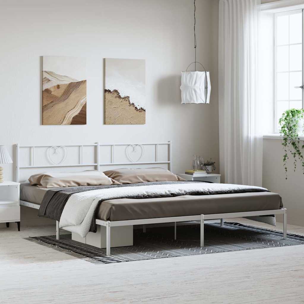 Giroletto con Testiera Metallo Bianco 183x213 cm