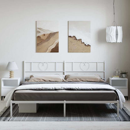 Giroletto con Testiera Metallo Bianco 193x203 cm