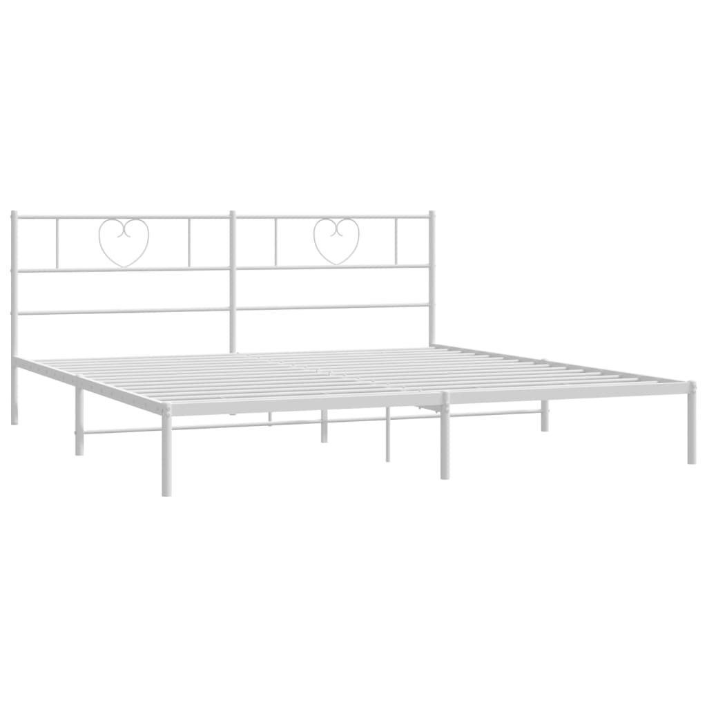 Giroletto con Testiera Metallo Bianco 200x200 cm | homemem39