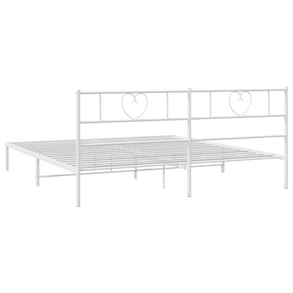 Giroletto con Testiera Metallo Bianco 200x200 cm | homemem39