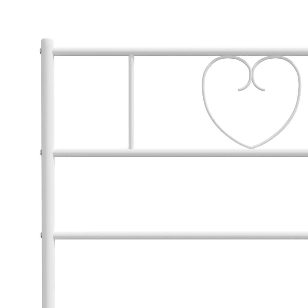Giroletto con Testiera e Pediera Metallo Bianco 100x200 cm | homemem39