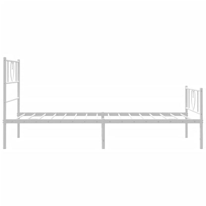 Giroletto con Testiera e Pediera Metallo Bianco 107x203 cm | homemem39