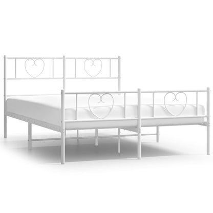 Giroletto con Testiera e Pediera Metallo Bianco 120x200 cm | homemem39