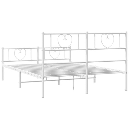 Giroletto con Testiera e Pediera Metallo Bianco 140x190 cm | homemem39