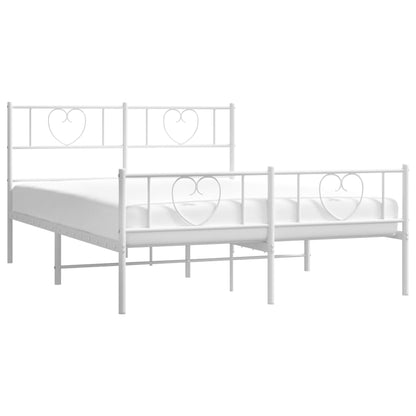 Giroletto con Testiera e Pediera Metallo Bianco 140x200 cm | homemem39