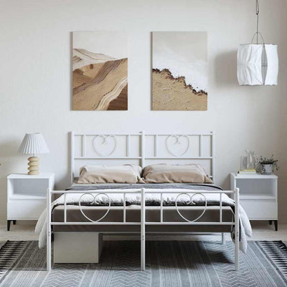 Giroletto con Testiera e Pediera Metallo Bianco 150x200 cm