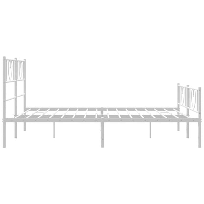 Giroletto con Testiera e Pediera Metallo Bianco 150x200 cm