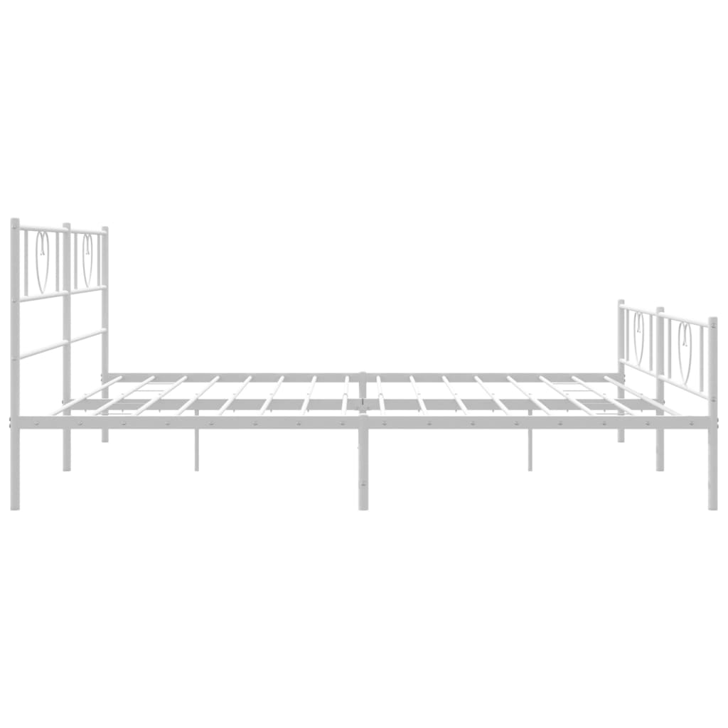 Giroletto con Testiera e Pediera Metallo Bianco 180x200 cm | homemem39