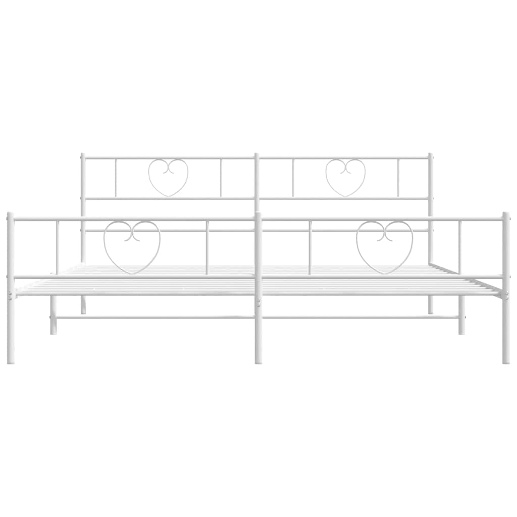 Giroletto con Testiera e Pediera Metallo Bianco 183x213 cm