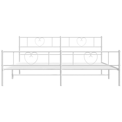 Giroletto con Testiera e Pediera Metallo Bianco 183x213 cm