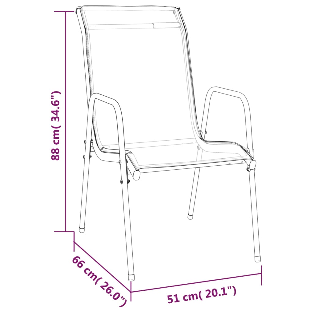 Set da Pranzo da Giardino 7 pz Nero in Acciaio e Textilene | homemem39