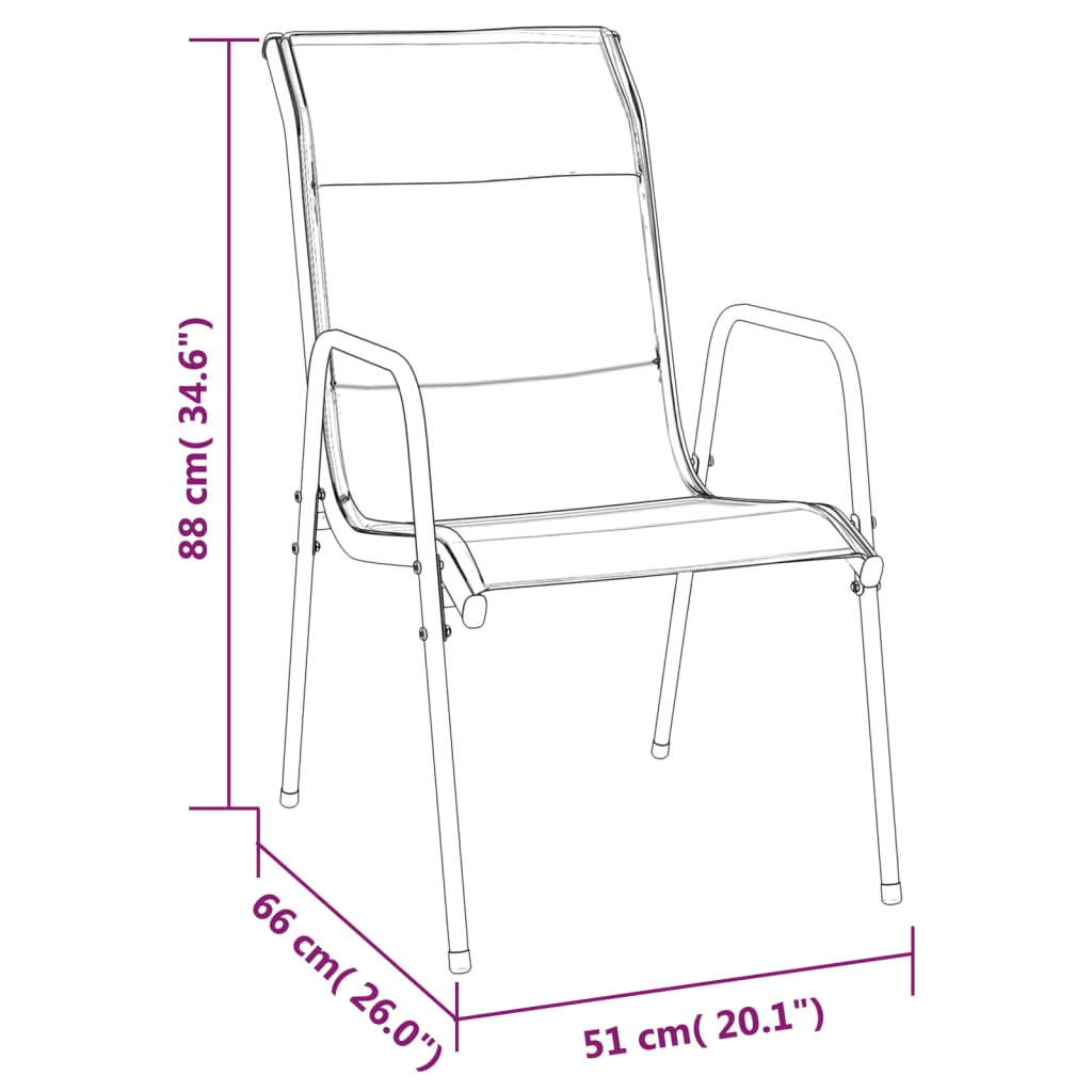 Set da Pranzo da Giardino 5 pz Nero in Acciaio e Textilene | homemem39