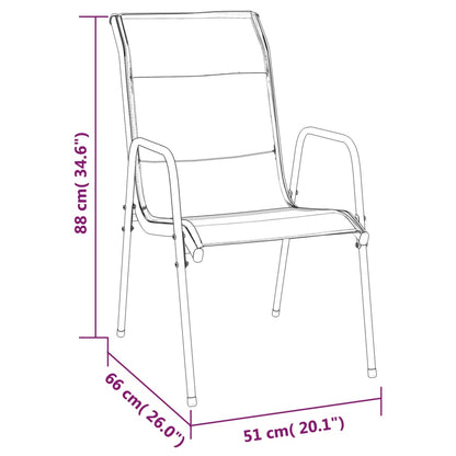 Set da Pranzo da Giardino 5 pz Nero in Acciaio e Textilene | homemem39