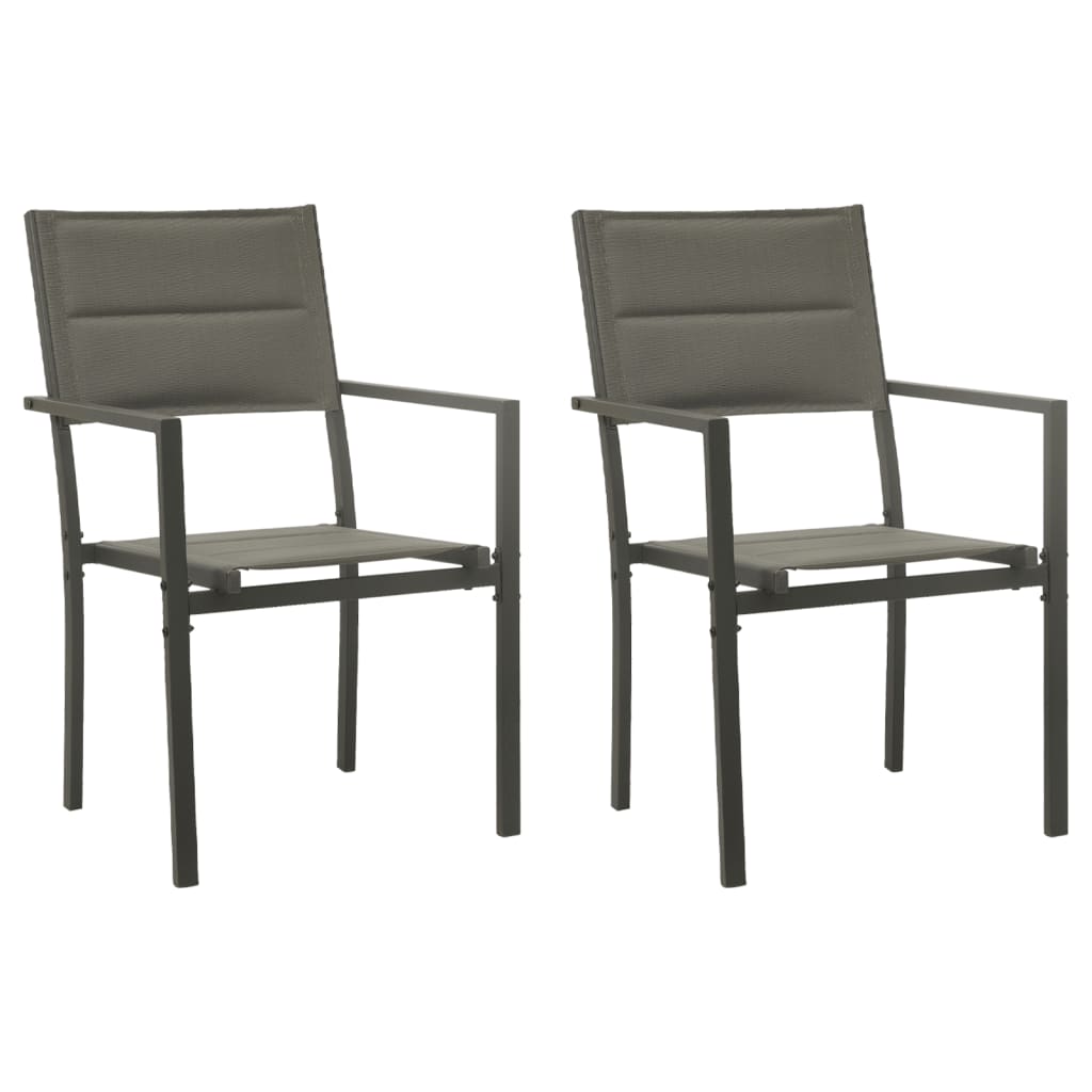 Set da Pranzo da Giardino 3 pz Nero in Acciaio e Textilene | homemem39