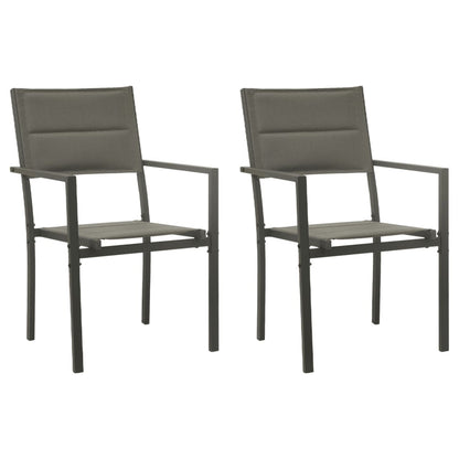 Set da Pranzo da Giardino 3 pz Nero in Acciaio e Textilene | homemem39