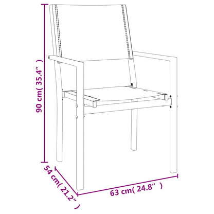 Set da Pranzo da Giardino 3 pz Nero in Acciaio e Textilene | homemem39