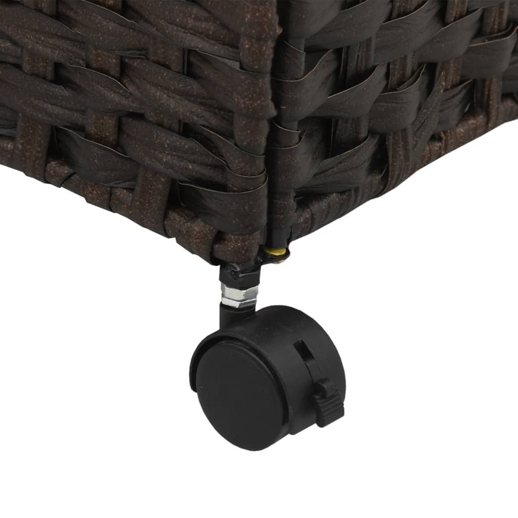 Cesto Portabiancheria Ruote Marrone Scuro 60x35x60,5 cm Rattan | homemem39