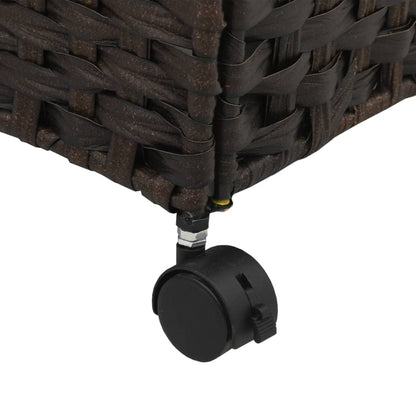 Cesto Portabiancheria Ruote Marrone Scuro 60x35x60,5 cm Rattan | homemem39