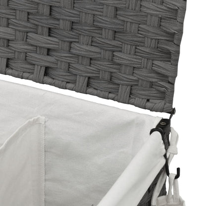 Cesto Portabiancheria con Ruote Grigio 60x35x60,5 cm Rattan | homemem39