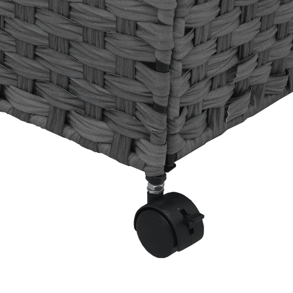 Cesto Portabiancheria con Ruote Grigio 60x35x60,5 cm Rattan | homemem39