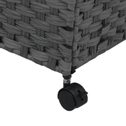 Cesto Portabiancheria con Ruote Grigio 60x35x60,5 cm Rattan | homemem39