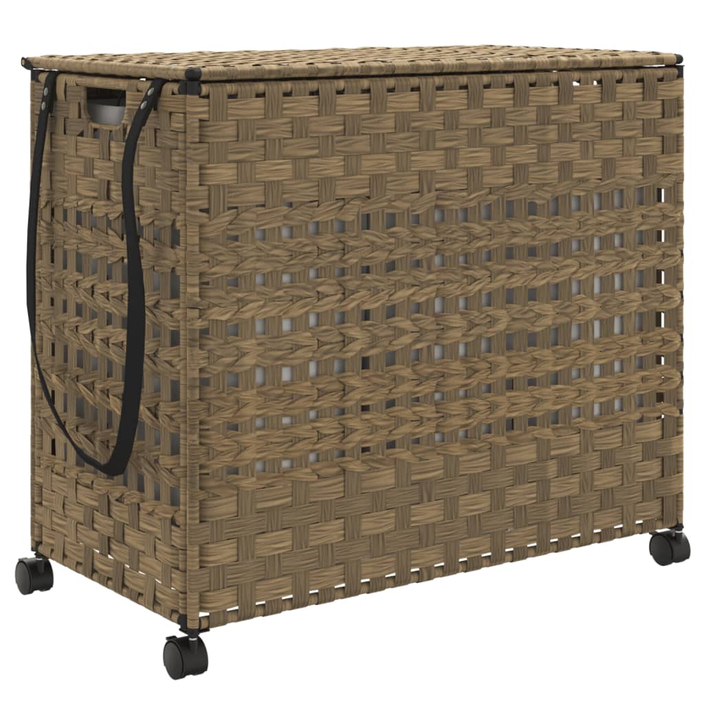 Cesto Portabiancheria con Ruote 66x35x60 cm Rattan | homemem39