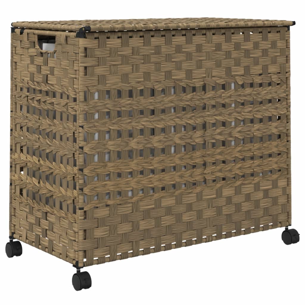 Cesto Portabiancheria con Ruote 66x35x60 cm Rattan | homemem39