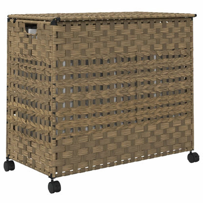 Cesto Portabiancheria con Ruote 66x35x60 cm Rattan | homemem39
