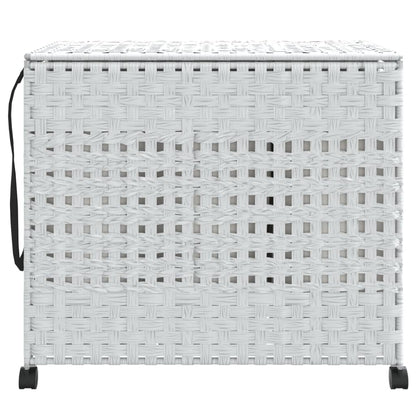 Cesto Portabiancheria con Ruote Bianco 66x35x60 cm Rattan | homemem39