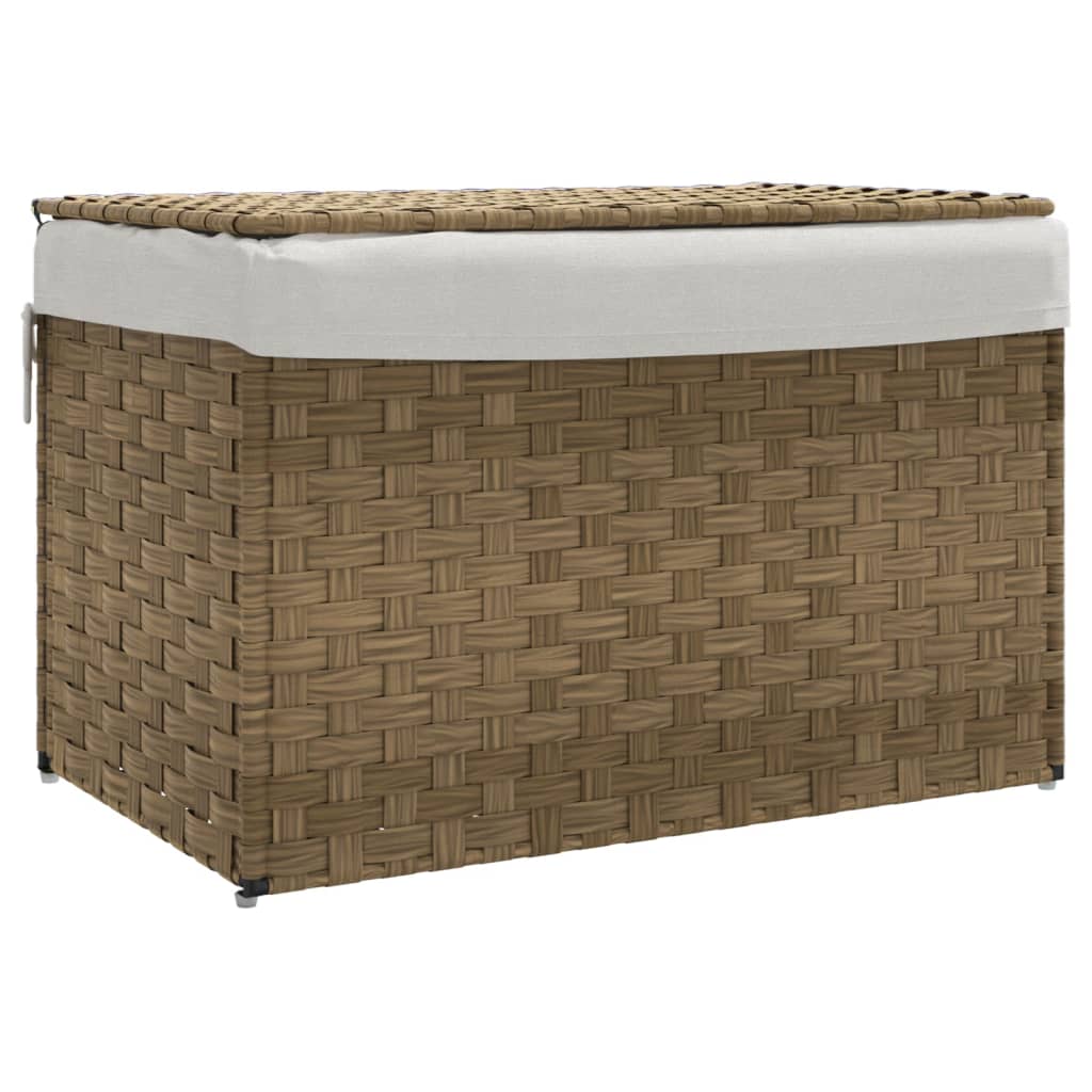 Cesto Portabiancheria con Coperchio 55,5x35x34 cm Polyrattan | homemem39