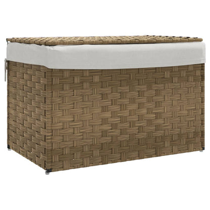 Cesto Portabiancheria con Coperchio 55,5x35x34 cm Polyrattan | homemem39