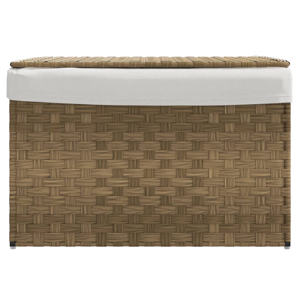Cesto Portabiancheria con Coperchio 55,5x35x34 cm Polyrattan | homemem39