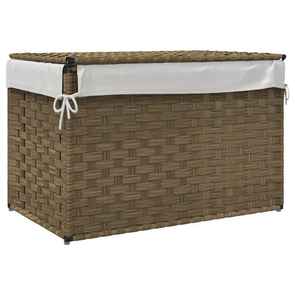 Cesto Portabiancheria con Coperchio 55,5x35x34 cm Polyrattan | homemem39
