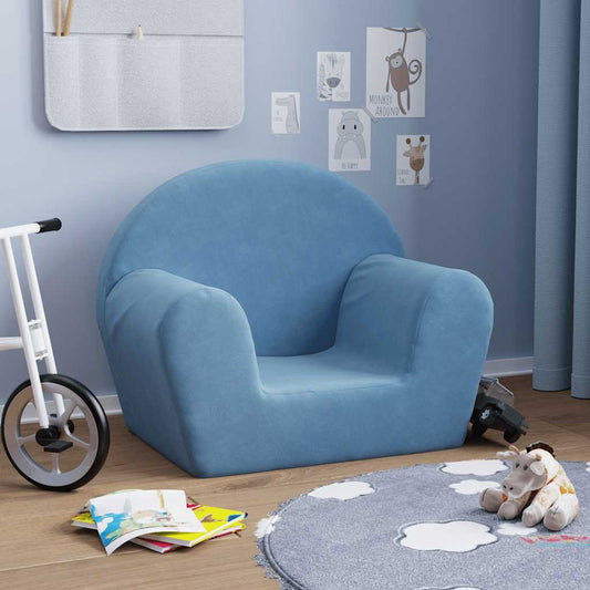 Divano per Bambini Blu in Morbido Peluche | homemem39