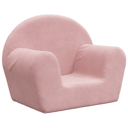 Divano per bambini rosa in morbido peluche