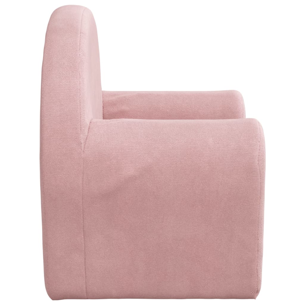 Divano per bambini rosa in morbido peluche
