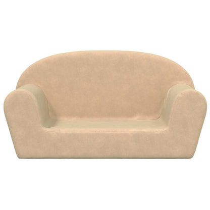 Divano per Bambini a 2 Posti Crema in Morbido Peluche | homemem39