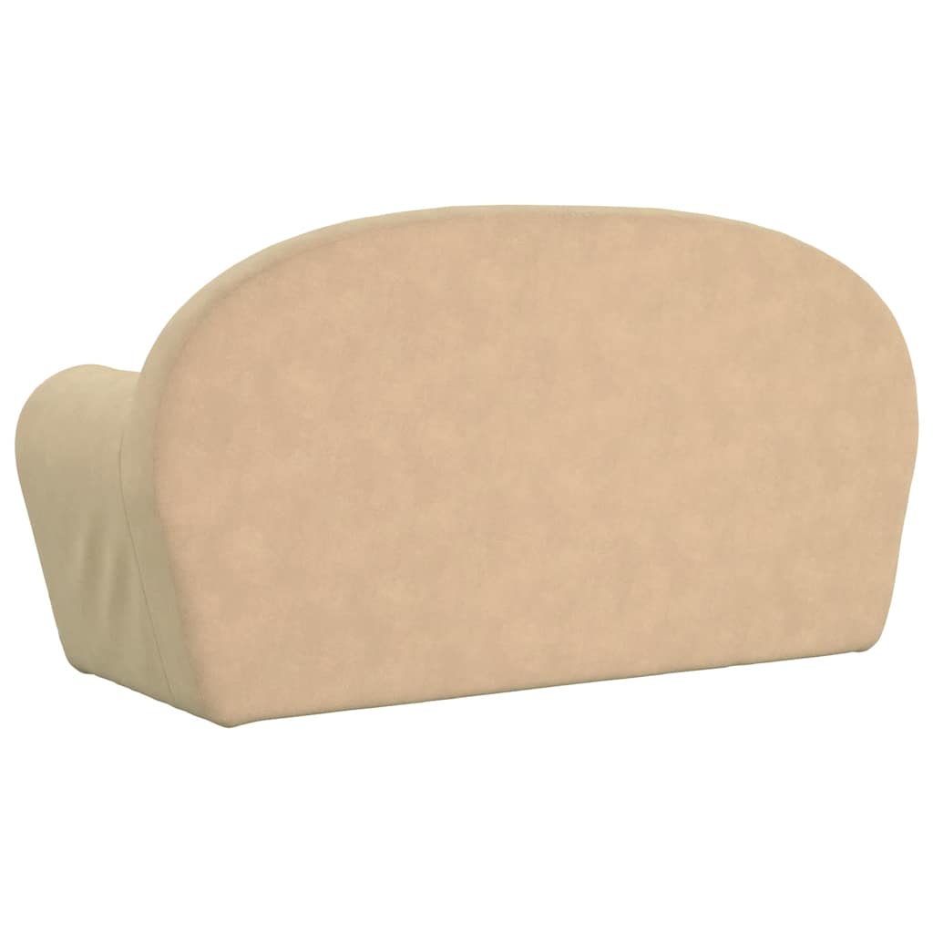 Divano per Bambini a 2 Posti Crema in Morbido Peluche | homemem39